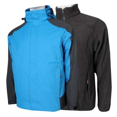 SKJ027 custom windbreaker detachable two-piece jacket with adjustable waterproof hem hook and loop breathable mesh windbreaker manufacturer 45 degree